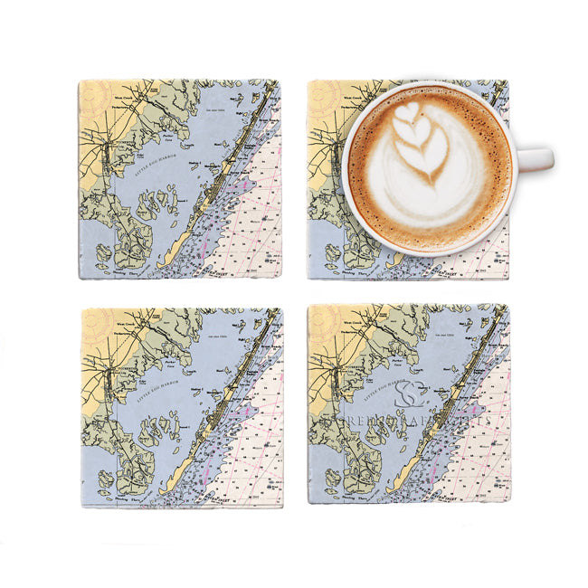 Beach Haven, NJ- Marble Coaster Set