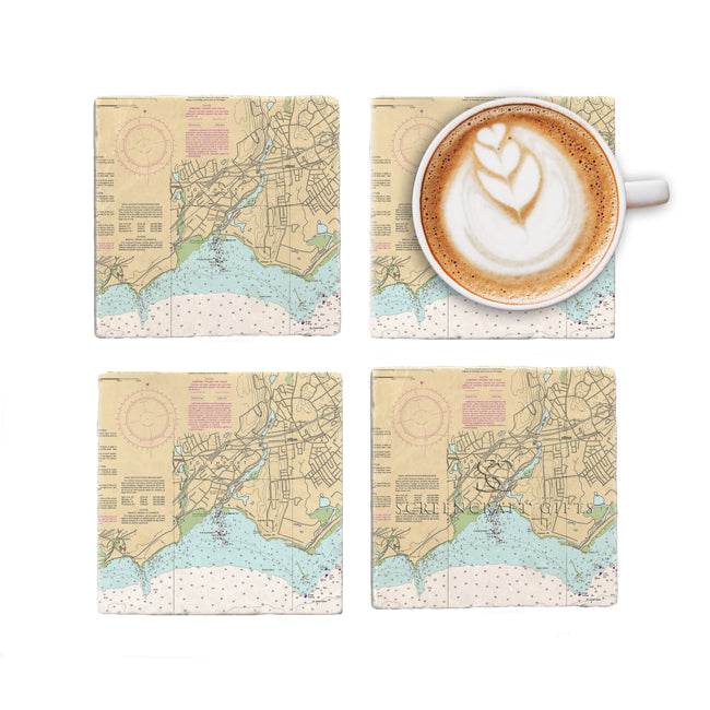 Southport, CT  - Marble Coaster Set