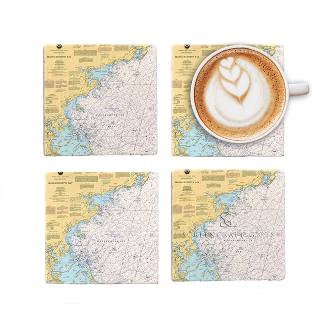 Massachusetts Bay - Marble Coaster Set