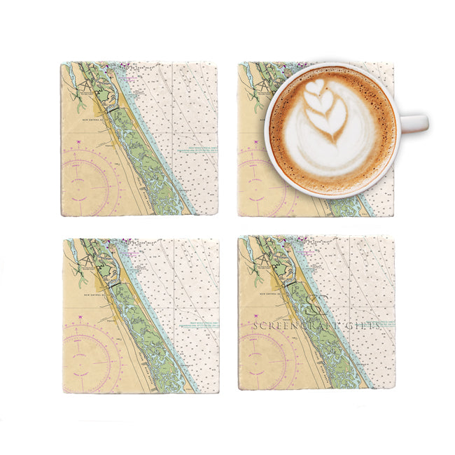 New Smyrna Beach, FL - Marble Coaster Set