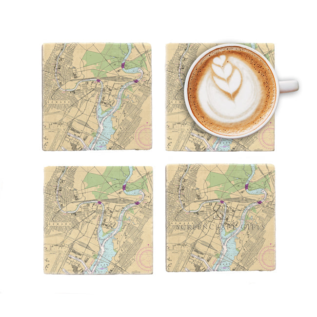 Newark, NJ - Marble Coaster Set