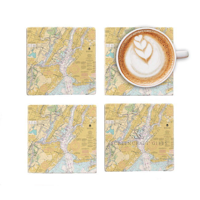 Jersey City, NJ - Marble Coaster Set