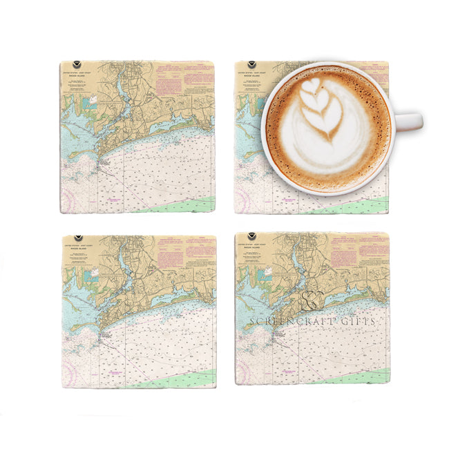 Westerly, RI  - Marble Coaster Set