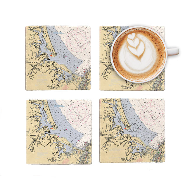 Ipswich, MA- Marble Coaster Set