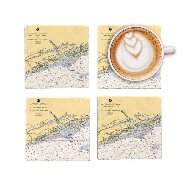 Little River Inlet, SC- Marble Coaster Set