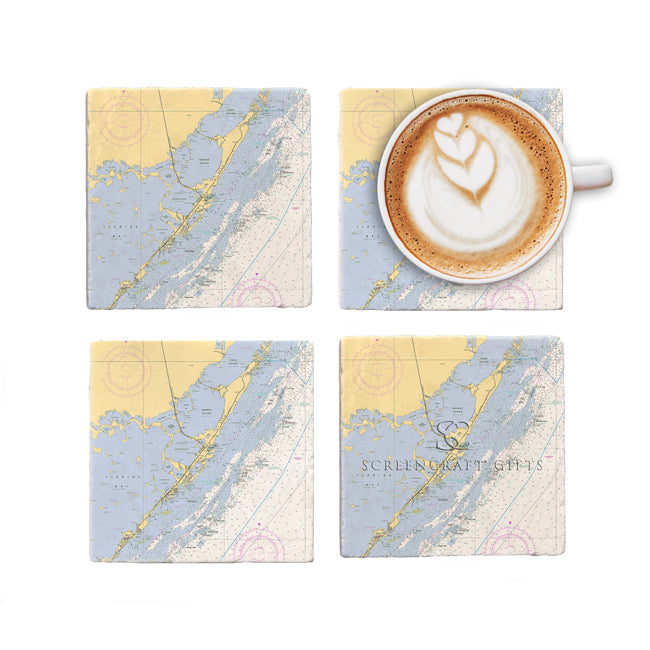 Key Largo, FL  - Marble Coaster Set