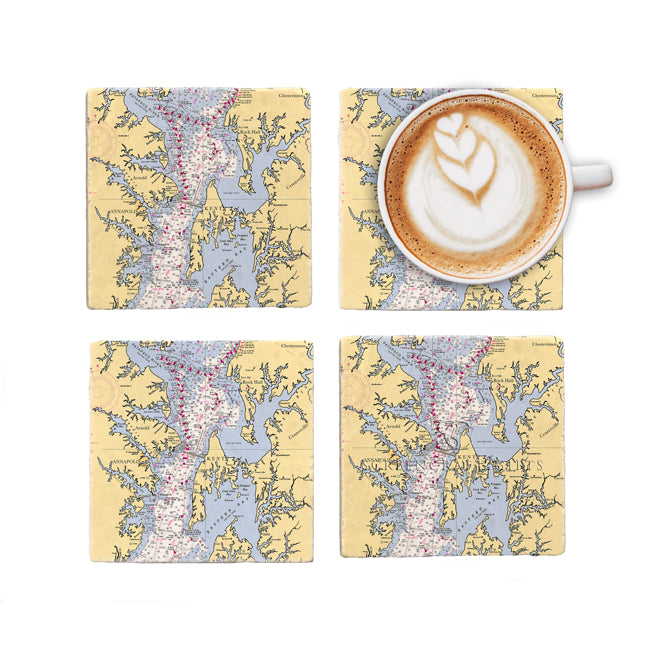 Chesapeake Bay - Marble Coaster Set