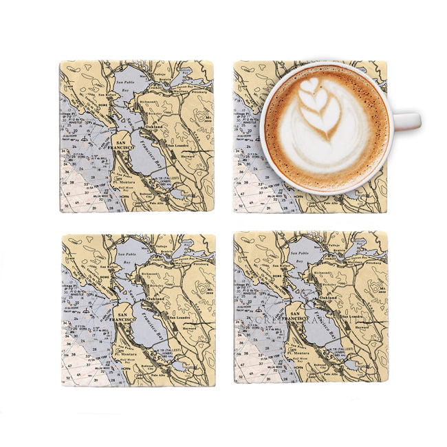 San Francisco, CA -  Marble Coaster Set