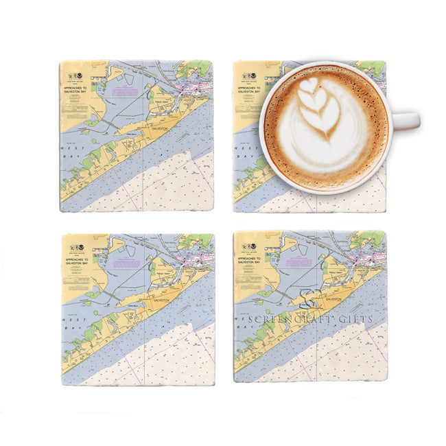 Galveston, TX - Marble Coaster Set