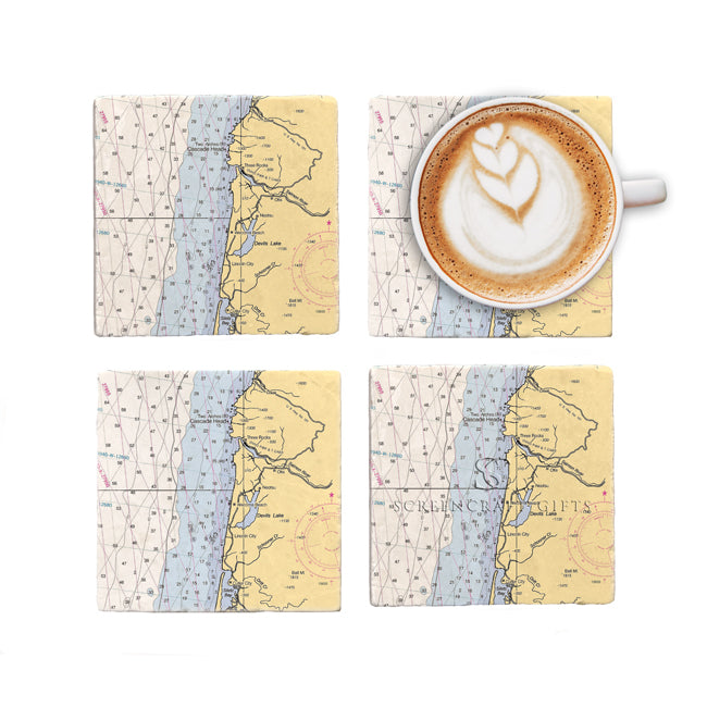 Lincoln City, OR - Marble Coaster Set