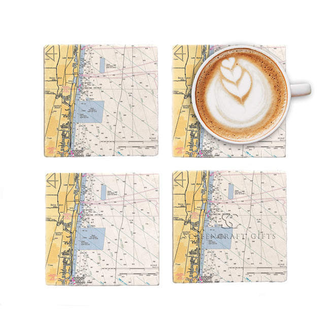 Deerfield Beach, FL - Marble Coaster Set