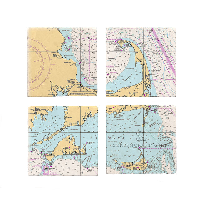 Cape Cod and the Islands - Marble Coaster Set