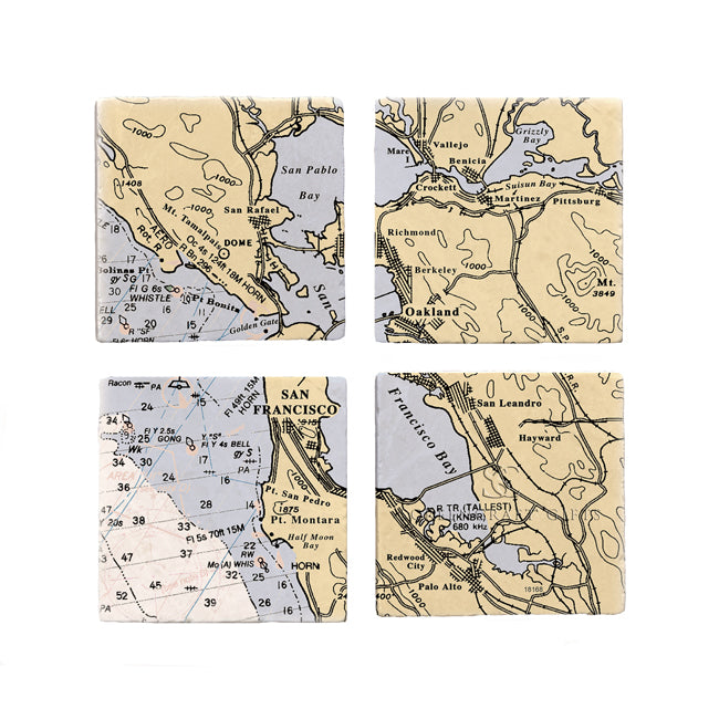 San Francisco, CA -  Marble Coaster Set