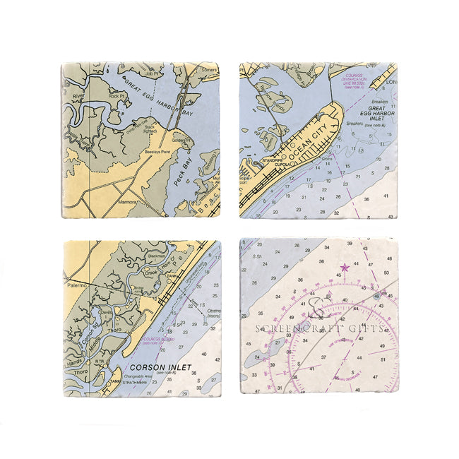 Ocean City, NJ- Marble Coaster Set