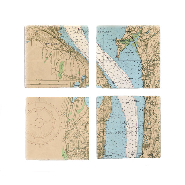 Haverstraw, NY - Marble Coaster Set
