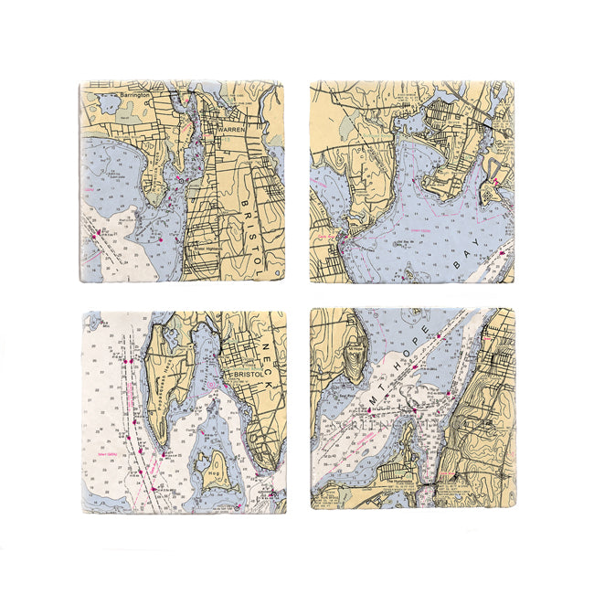 Bristol, RI- Marble Coaster Set