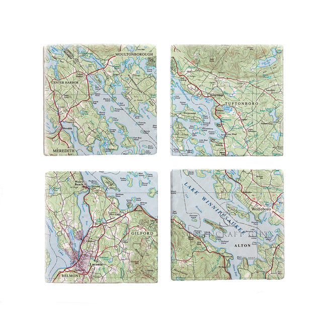 Lake Winnipesaukee, NH -  Marble Coaster Set