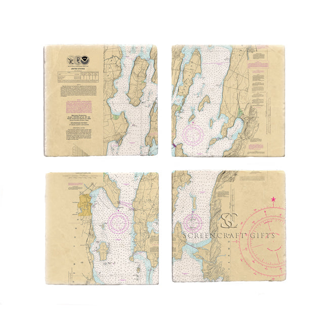 Grand Isle, VT - Marble Coaster Set