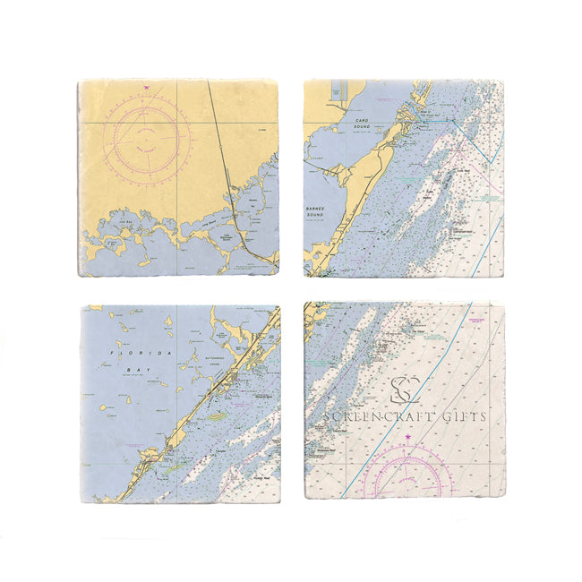 Key Largo, FL  - Marble Coaster Set