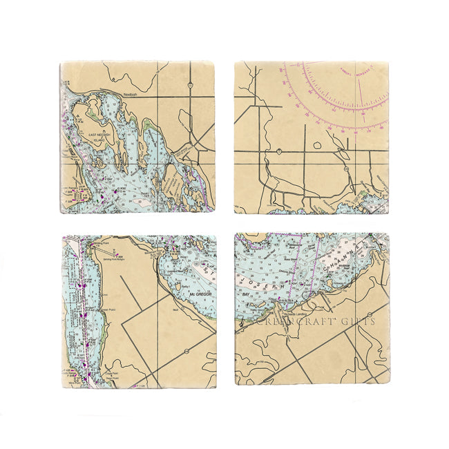 Port Findlay, Ontario - Marble Coaster Set