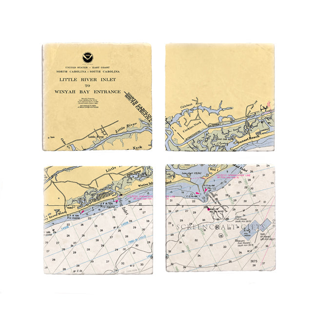 Little River Inlet, SC- Marble Coaster Set