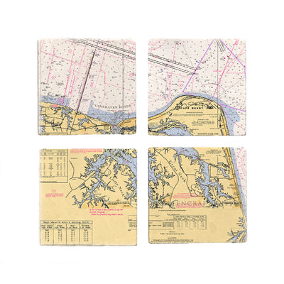 Cape Henry, VA  - Marble Coaster Set