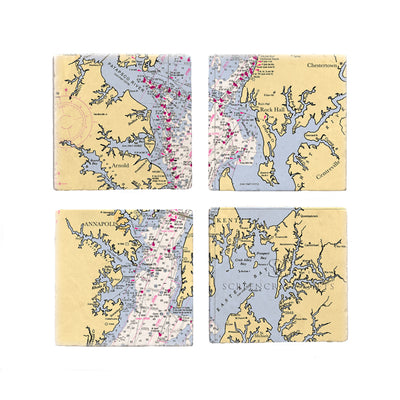 Chesapeake Bay - Marble Coaster Set