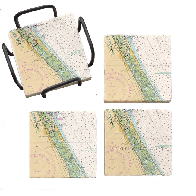 New Smyrna Beach, FL - Marble Coaster Set