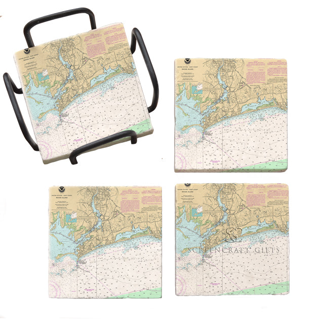 Westerly, RI  - Marble Coaster Set