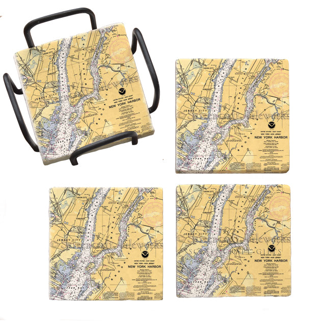 New York, NY - Marble Coaster Set