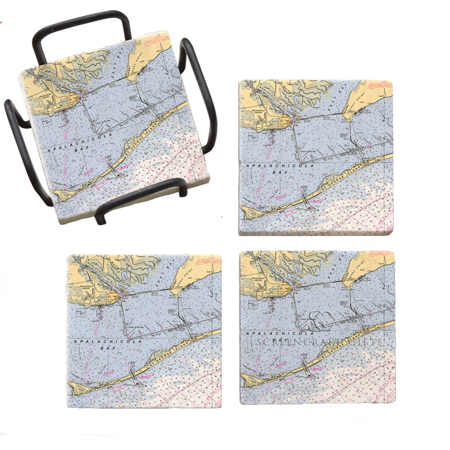 Apalachicola, FL- Marble Coaster Set