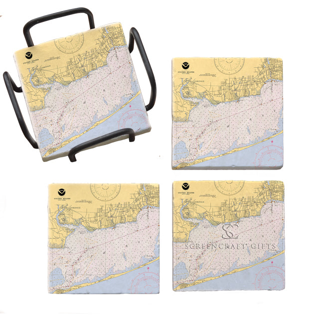 Sayville, NY-  Marble Coaster Set