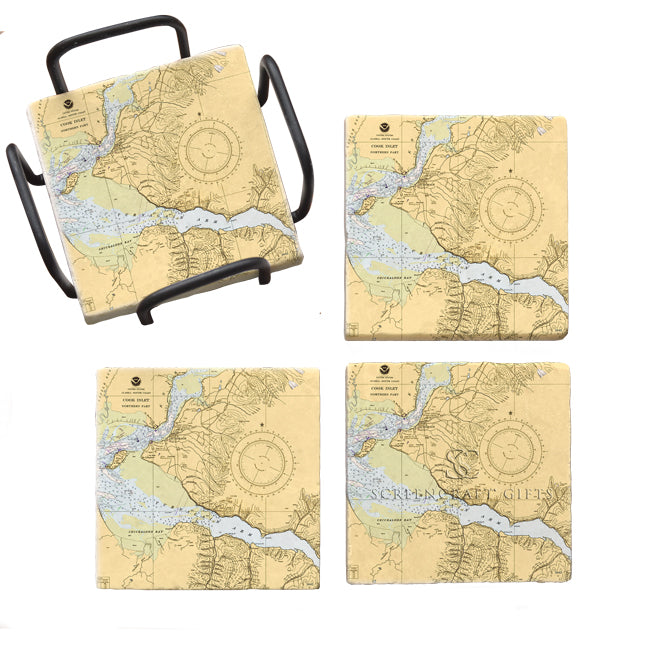 Anchorage, AK - Marble Coaster Set