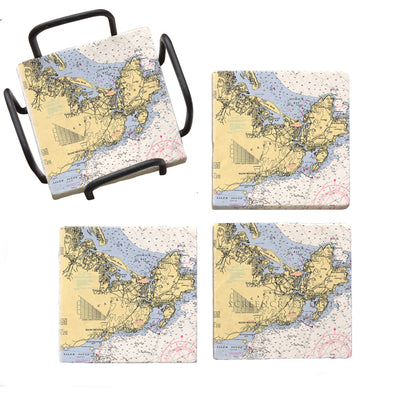 Cape Ann, MA - Marble Coaster Set