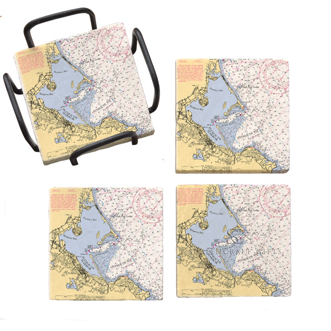 Plymouth, MA- Marble Coaster Set