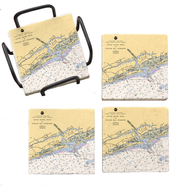 Little River Inlet, SC- Marble Coaster Set