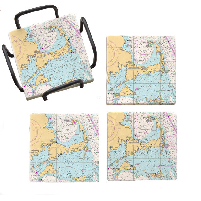 Cape Cod and the Islands - Marble Coaster Set