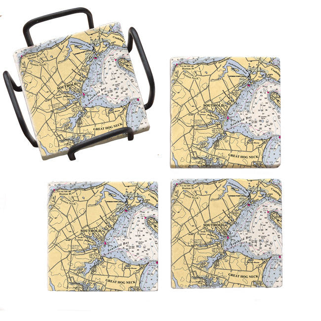 Southold, NY - Marble Coaster Set
