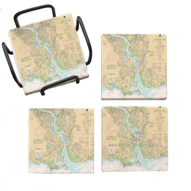 Connecticut River- Marble Coaster Set