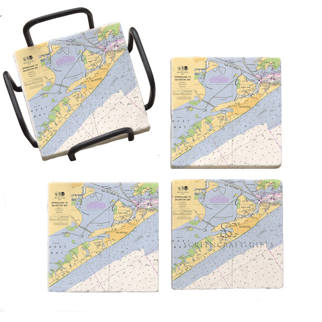 Galveston, TX - Marble Coaster Set