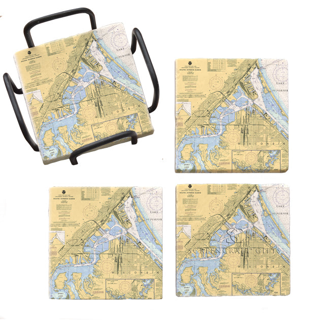 Duluth, MN -  Marble Coaster Set