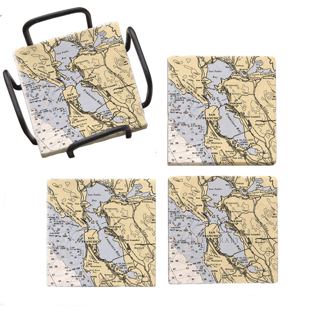 San Francisco, CA -  Marble Coaster Set