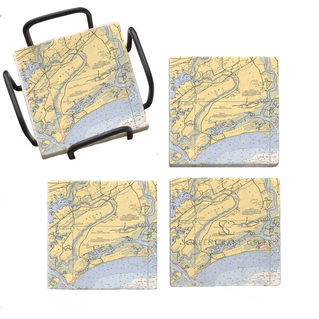 Kiawah Island, SC- Marble Coaster Set
