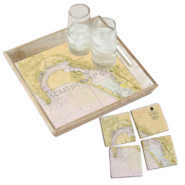 San Diego, CA -  Marble Coaster Set