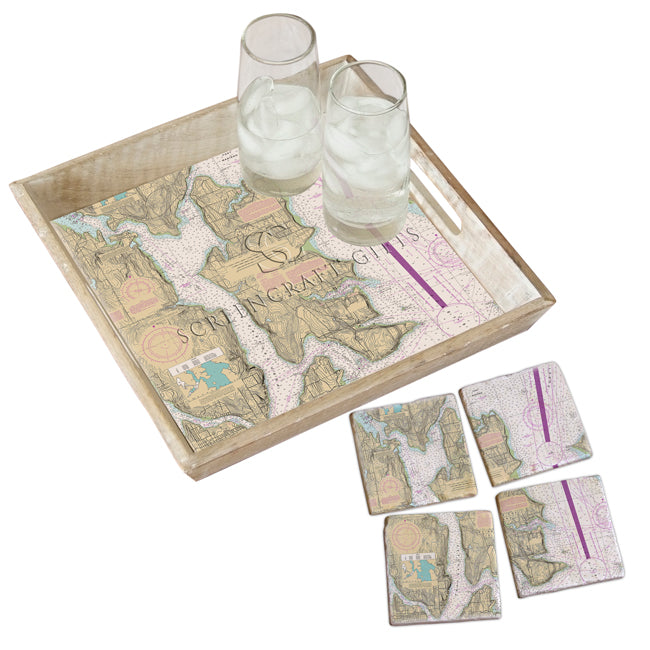 Bainbridge Island, WA -  Marble Coaster Set