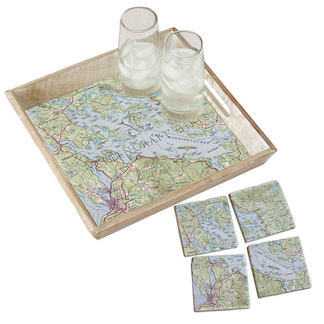 Lake Winnipesaukee, NH -  Marble Coaster Set