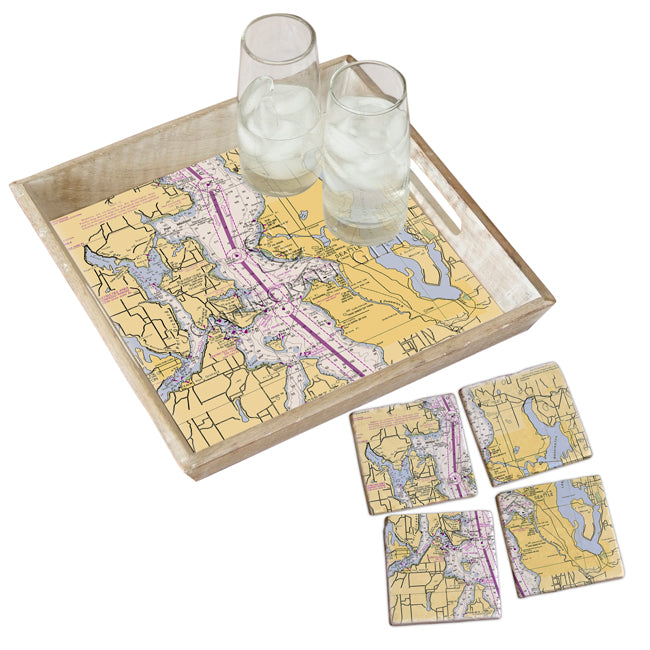 Seattle, WA- Marble Coaster Set