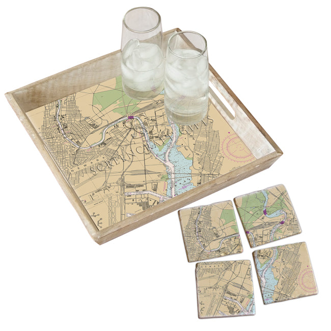 Newark, NJ - Marble Coaster Set