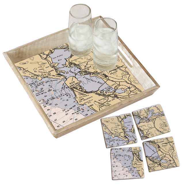 San Francisco, CA -  Marble Coaster Set