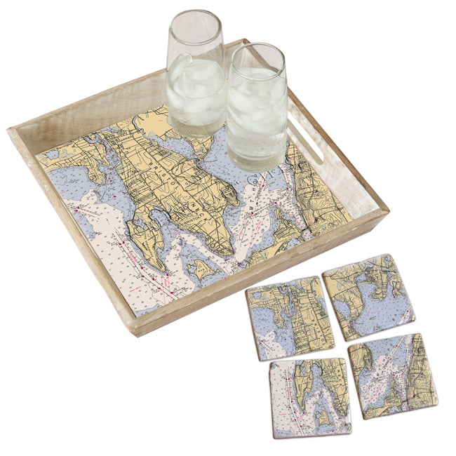 Bristol, RI- Marble Coaster Set